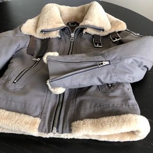 SUPER CUTE MOOSE KNUCKLES AVIATOR COAT  shearling/wool
